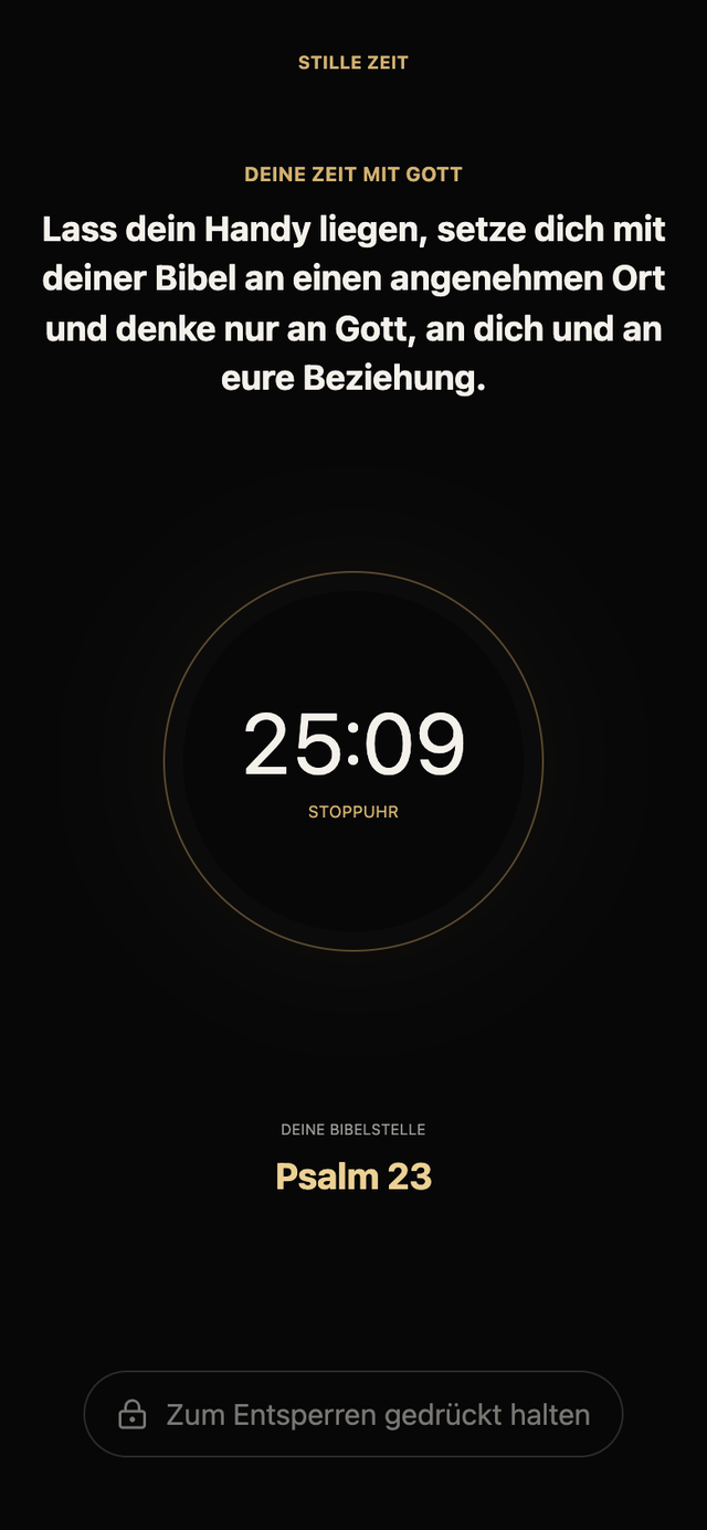 Stille-Zeit-Timer mit Bibelstelle Psalm 23